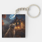 Gouden Retriever Halloween Eng Sleutelhanger (Achterkant)