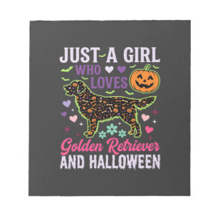 Gouden Retriever Halloween Meisje Pompoen Hond Ont Notitieblok