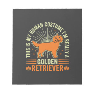 Gouden Retriever Halloween Menselijke Kostuum Vint Notitieblok