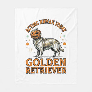 Gouden Retriever Halloween Pompoen Hond Kostuum Sh Fleece Deken