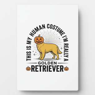 Gouden Retriever Halloween Pompoen Kostuum Ontwerp Fotoplaat
