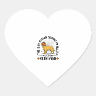 Gouden Retriever Halloween Pompoen Kostuum Ontwerp Hart Sticker