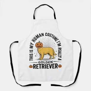 Gouden Retriever Halloween Pompoen Kostuum Ontwerp Schort