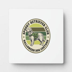 Gouden Retriever Halloween Vintage Kostuum Badge_1 Fotoplaat
