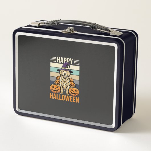Gouden Retriever Halloween Vintage Pompoen Design (Voorkant)