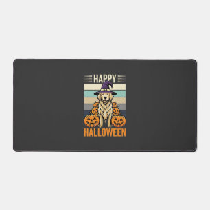 Gouden Retriever Halloween Vintage Pompoen Design Bureaumat