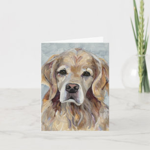 Gouden Retriever Handgeschilderd op Canvas Notitiekaartje