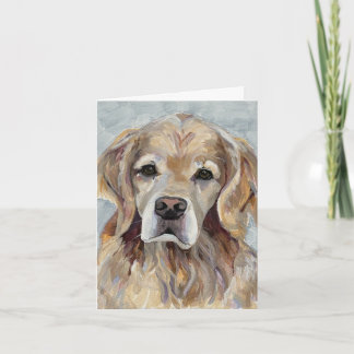 Gouden Retriever Handgeschilderd op Canvas Notitiekaartje