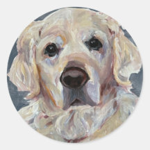 Gouden Retriever Handgeschilderd op Canvas