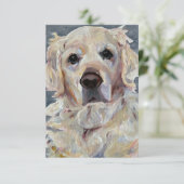 Gouden Retriever handgeschilderd op doek Bedankkaart (Staand voorkant)