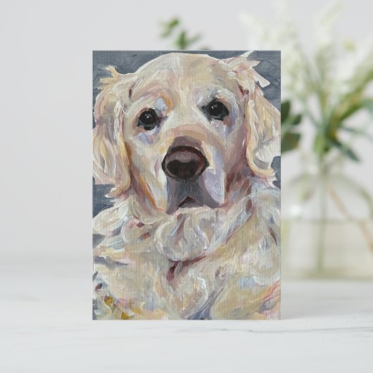 Gouden Retriever handgeschilderd op doek Bedankkaart (Staand voorkant)