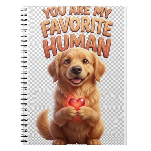 Gouden Retriever Hart Notitieboek (Voorkant)