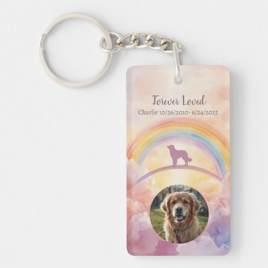 Gouden Retriever-herdenkingssleutelhanger Sleutelhanger (Voorkant)