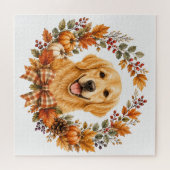 Gouden Retriever Herfst Legpuzzel (Horizontaal)