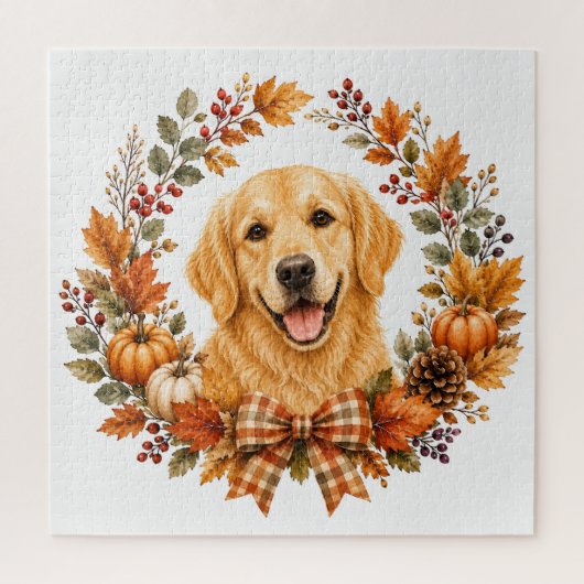 Gouden Retriever Herfst Legpuzzel (Verticaal)