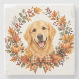 Gouden Retriever Herfst Onderzetter