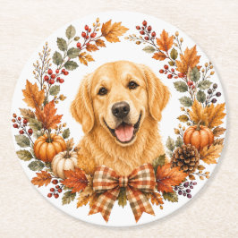 Gouden Retriever Herfst Onderzetter