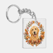 Gouden Retriever Herfst Sleutelhanger (Voorkant Links)