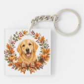 Gouden Retriever Herfst Sleutelhanger (Achterkant)