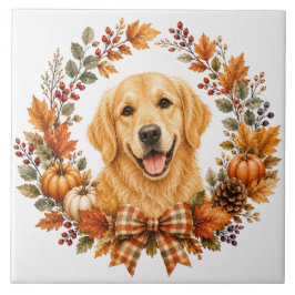 Gouden Retriever Herfst Tegeltje