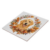 Gouden Retriever Herfst Tegeltje (Zijkant)