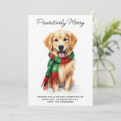 Gouden Retriever Hond 2025 Kalender Schattig Kerst Feestdagenkaart (Staand voorkant)
