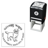 Gouden Retriever Hond #2 Naam Retouradres Zelfinktende Stempel (In situ)
