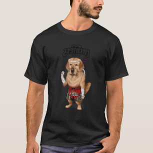 Gouden Retriever Hond Als Muay Thai Kickbokskampio T-shirt
