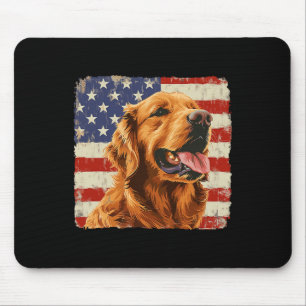Gouden Retriever Hond Amerika Vlag Shirt Onafhanke Muismat
