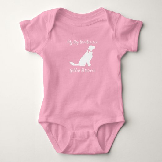 Gouden Retriever Hond Baby Shower Roze Romper (Voorkant)