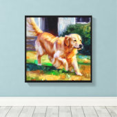 Gouden Retriever Hond Canvas Afdruk (Insitu (Houten vloer))