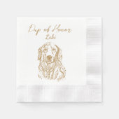 Gouden Retriever Hond Custom Hand Tekening Bruilof Servet (Voorkant)