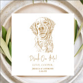 Gouden Retriever Hond Custom Hand Tekening Bruilof Servet