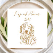 Gouden Retriever Hond Custom Hand Tekening Bruilof Servet