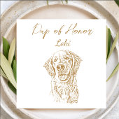 Gouden Retriever Hond Custom Hand Tekening Bruilof Servet