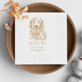 Gouden Retriever Hond Custom Hand Tekening Bruilof Servet
