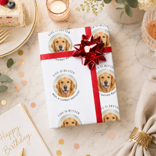 Gouden Retriever hond foto Leven is Beter Cadeaupapier