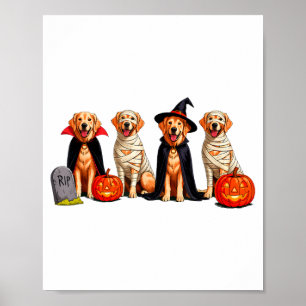 Gouden Retriever Hond Geest Mummie Pompoen Hallowe Poster