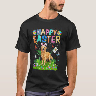 Gouden Retriever Hond Gelukkig Pasen Eieren Jacht  T-shirt