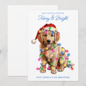 Gouden Retriever Hond Gepersonaliseerde Furry & Br Feestdagenkaart (Voorkant / Achterkant)