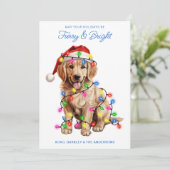 Gouden Retriever Hond Gepersonaliseerde Furry & Br Feestdagenkaart (Staand voorkant)