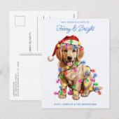 Gouden Retriever Hond Gepersonaliseerde Furry & Br Feestdagenkaart (Voorkant / Achterkant)