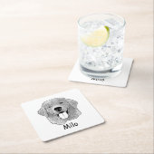 Gouden Retriever Hond Gepersonaliseerde Hand Drawi Kartonnen Onderzetters (Insitu)