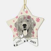 Gouden Retriever Hond Gepersonaliseerde Hand Drawi Keramisch Ornament (Links)