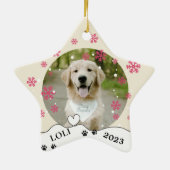 Gouden Retriever Hond Gepersonaliseerde Hand Drawi Keramisch Ornament (Achterkant)