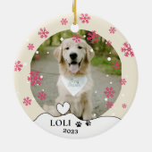 Gouden Retriever Hond Gepersonaliseerde Hand Drawi Keramisch Ornament (Achterkant)