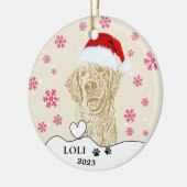 Gouden Retriever Hond Gepersonaliseerde Hand Drawi Keramisch Ornament (Links)