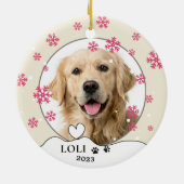 Gouden Retriever Hond Gepersonaliseerde Hand Drawi Keramisch Ornament (Achterkant)