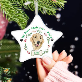 Gouden Retriever Hond Gepersonaliseerde Hand Drawi Keramisch Ornament