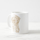Gouden Retriever Hond Gepersonaliseerde Hand Drawi Koffiemok (Voorkant links)